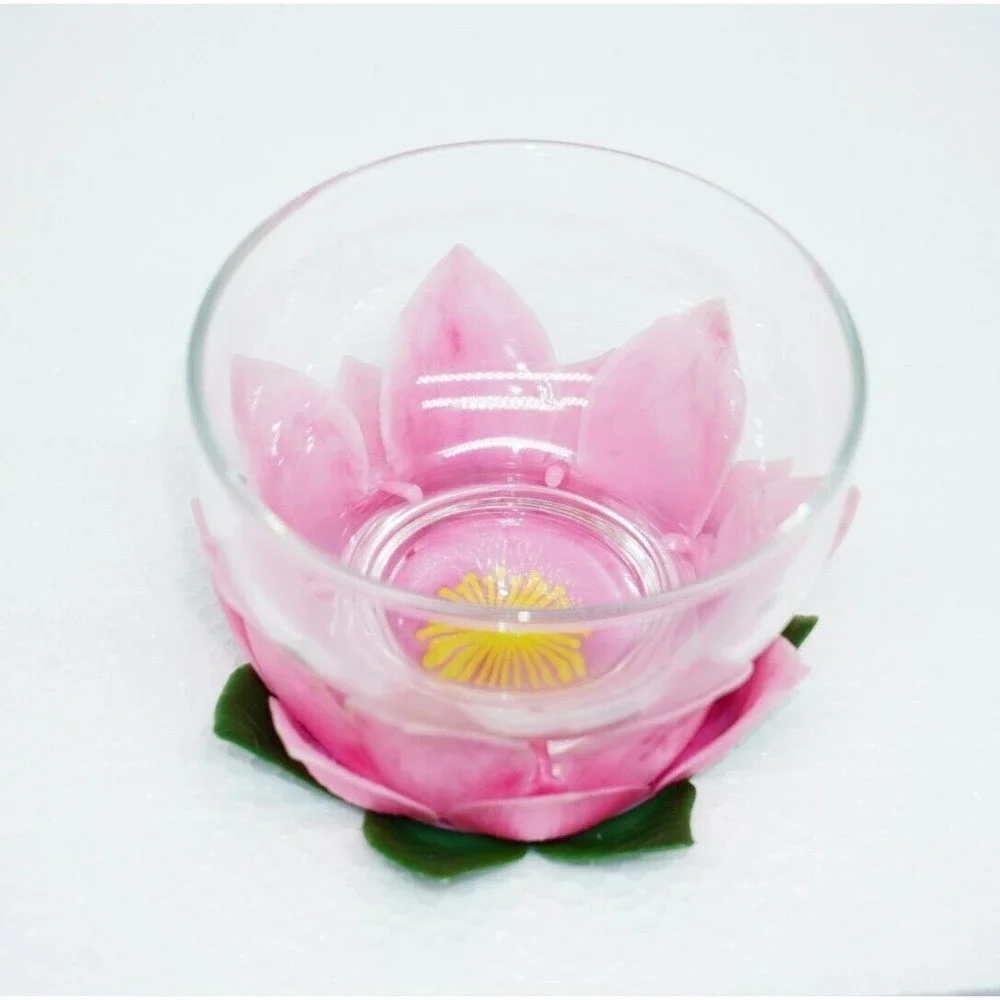 Rare Styson Decorative Plastic Lotus Coasters and 8oz Dessert Dishes 1961 MCM X2 - Picture 6 of 7